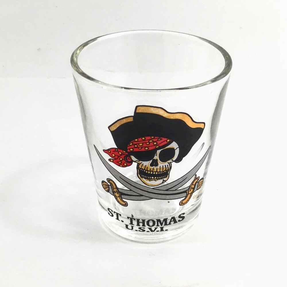 Pirate with Swords St Thomas USVI Shot Glass - Souvenir - Collectible